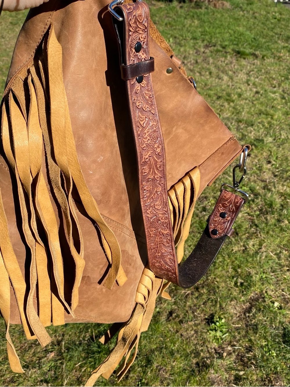 2 Fringe Hill Leather Bags with 1 Tooled Strap